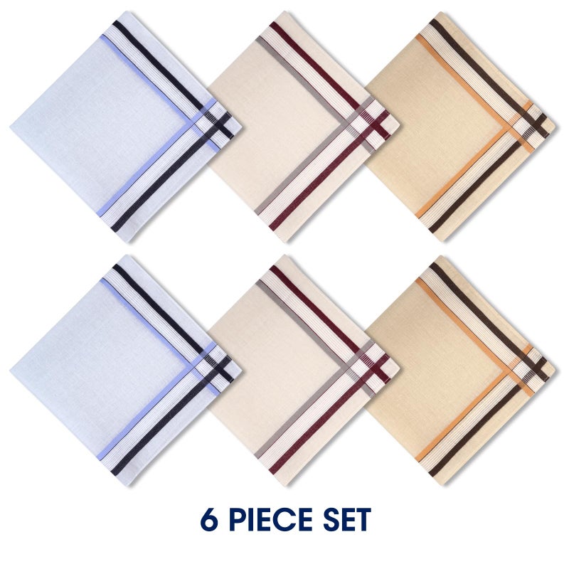 Selected Hanky 100% Cotton Men's Handkerchief 6 Piece Gift Set-8 - Image 4